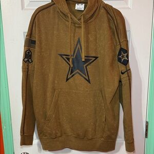 Nike Men's Tan Hoodie with Star Emblem